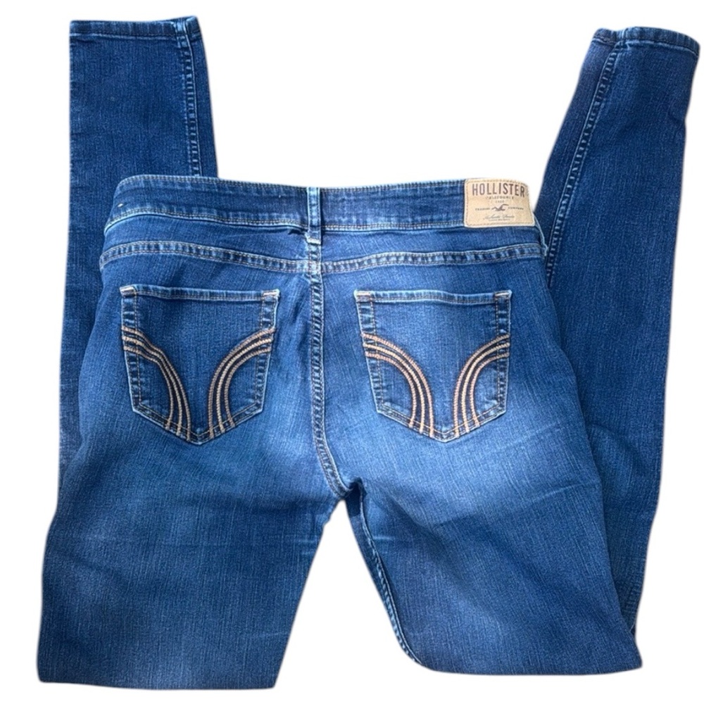 Hollister Blue Skinny Jeans with Distinctive Stitching